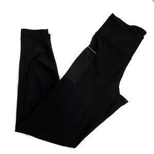 PUMA Running Leggings Size S Mesh Pockets High Waisted Wide Waistband